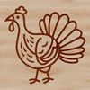 Simple Turkey Line Art A simple line drawing of a turkey in black outline.