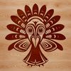 Realistic Turkey Head Design SVG A realistic illustration of a farm animal's head, specifically a turkey.