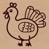 Simple Silhouette of a Festive Fowl A simple line drawing of a farm animal commonly associated with Christmas.