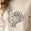 Turkey Clip Art Design A cartoon illustration of a turkey standing on the farm, perfect for holiday decorations or farm-themed designs.