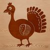 Domesticated Bird Clip Art A stylized illustration of a domesticated turkey, suitable for use in various contexts.
