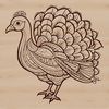 A detailed illustration of a farm animal, specifically a turkey, depicted in a stylized vector format.