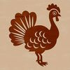 Farm Fowl Vector Art An outline vector graphic of a turkey, suitable for use in various design applications.