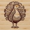 Farm Friends Ornate Turkey Illustration A detailed illustration of a farm animal, a turkey, with ornate design elements.