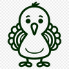 Cute Turkey SVG, PNG, PDF And DXF Files