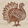 Christmas Turkey Vector Design A detailed illustration of a turkey in ornate style, suitable as clip art for various applications.