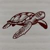 Illustrative sea turtle swimming in ocean waters.