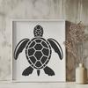 A hand-drawn illustration of a sea turtle swimming in the ocean, suitable for vector design and digital art projects.