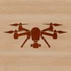 Whirlybird Silhouette A stylized illustration of a drone in flight, suitable for vector design projects.