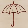 A simple vector illustration of an open umbrella on a rainy day