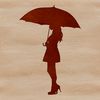 A simple outline of an umbrella against a white background.