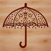 Illustrative vector design of a colorful umbrella on a rainy day.