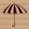 A colorful illustration of a folding umbrella with a sturdy frame and waterproof canopy.