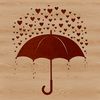 Umbrella design with love hearts graphic vector illustration