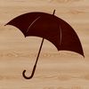 A simple design of a rain umbrella with a compact shape.