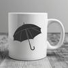 Colorful Rain Umbrella Silhouette Icon A minimalist silhouette of a colorful umbrella on a rainy day.