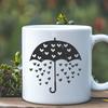 Vibrant Love Heart Umbrella Design A colorful umbrella featuring love hearts design, suitable for personal or commercial use.