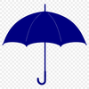A simple illustration of an open umbrella, ready to provide protection from the rain.