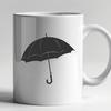 A simple vector illustration of a compact umbrella with a sturdy handle and colorful canopy.