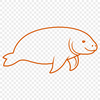 A manatee, a large aquatic mammal, swimming in the ocean.