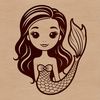 Mythical underwater beauty with human and fish features A mythical aquatic creature from ancient mythology with a human upper body and fish tail.