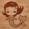 Mythical Mermaid Underwater Illustration A detailed illustration of a mythical mermaid figure from below the waterline.