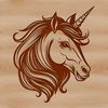 Enchanted Equine Illustration An illustrated representation of a fantasy animal with equine features and a distinctive spiraling horn on its head.
