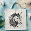 Whimsical Unicorn Head Vector Design Mythical unicorn head in vector design format, suitable for digital cutting machines and laser cutters.