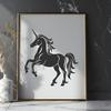 A mythical creature from fairy tales, depicted as a horse-like being with a single horn on its forehead.