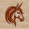 Vector Unicorn Head Design An illustration of a unicorn's head in vector format, suitable for use in graphic design projects.