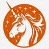 Unicorn Digital Artwork In SVG, PNG, PDF And DXF Formats