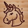 Beautiful Line Art Unicorn Illustration A simple line drawing of a mythical unicorn with a distinctive head.