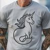 Mythical Sea Horse Vector Art A mythical creature with the upper body of a mermaid and lower body of a horse, depicted as a vector design.