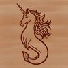 Mythical Mergirl Vector Art A mythical creature with the upper body of a mermaid and lower body of a horse, depicted in a stylized vector format.