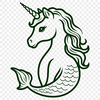A mythical creature with the upper body of a mermaid and lower body of a horse, designed as a vector graphic.