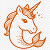 A mythical creature with equine features and mermaid-like tail, designed as a vector graphic.