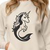 Mythical Sea Horse Design SVG design featuring a hybrid sea creature combining elements of a horse and a fish.