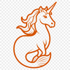An illustration of a sea-horse hybrid with a humanoid upper torso and fish tail.
