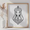 Beautiful Religious Vector Icon A vector illustration of the Immaculate Heart, suitable for various uses including commercial and personal projects.