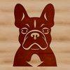 A detailed illustration of a French Bulldog's head, suitable for customization in various digital design tools.