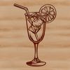 Vibrant Glass Cocktail Illustration A colorful illustration of a cocktail in a glass, designed as vector art for digital use.