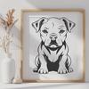 Sitting Pitbull Artwork - Free SVG