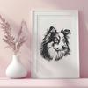 Artistic Shetland Sheepdog - Vinyl SVG