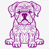 Sitting Bulldog Vector Drawing