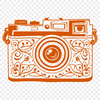 Camera Stencil In SVG, PNG, PDF And DXF File Formats