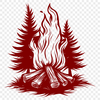 Camp Fire Digital Drawing In PNG & SVG - Free Digital Download