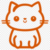 Kitten Vector Drawing In SVG, PNG, PDF And DXF Formats