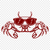 Crab Design In SVG, PNG, PDF And DXF File Formats