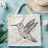An intricately designed vector image of a flying hummingbird, perfect for personal or commercial projects.