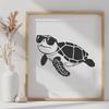 Free Sea Turtle Wearing Sunglasses PNG